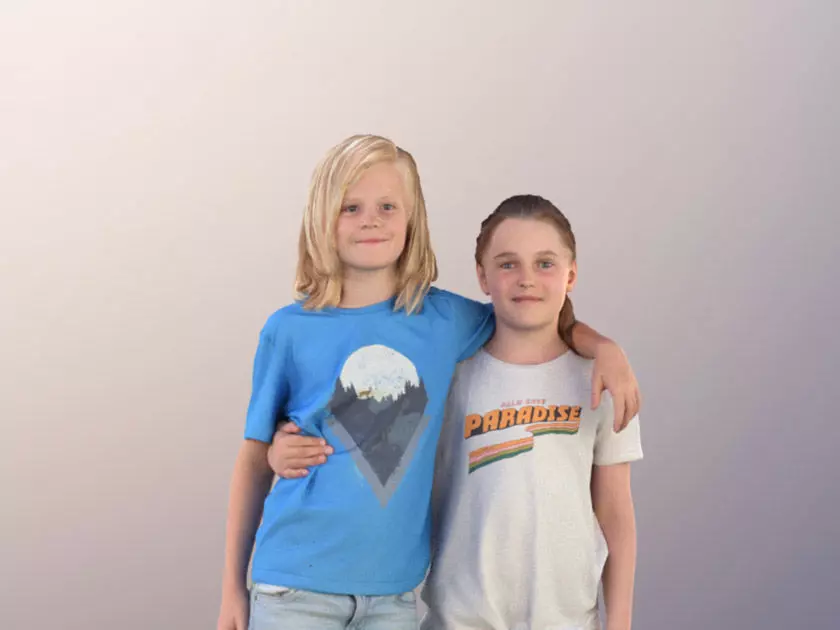 Mathilda Jeffrey 10264 - Standing Siblings Hugging 3D model_0