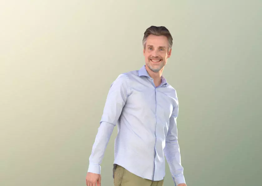Will 10850 - Casual Man With Beard Jeans Walking  3D model_0