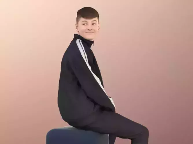 Bobby 11093 - Boy Sitting With Sports Clothing  Low-poly 3D model