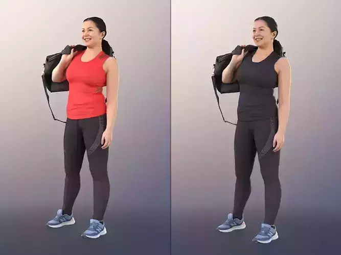 Vicky 11171 - 2 Texture Variations - Sporty Woman Standing Bag