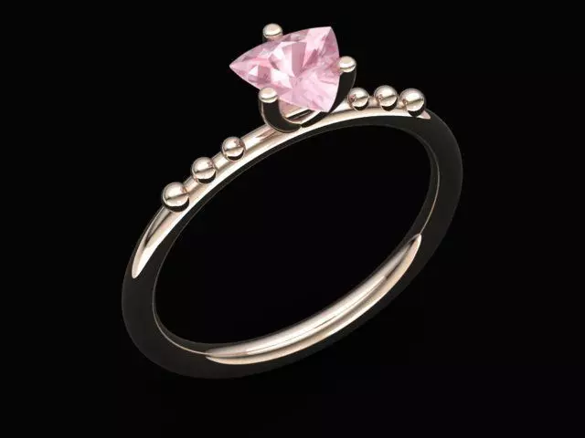 Tiffany Style Morganite Women Ring 3D print model