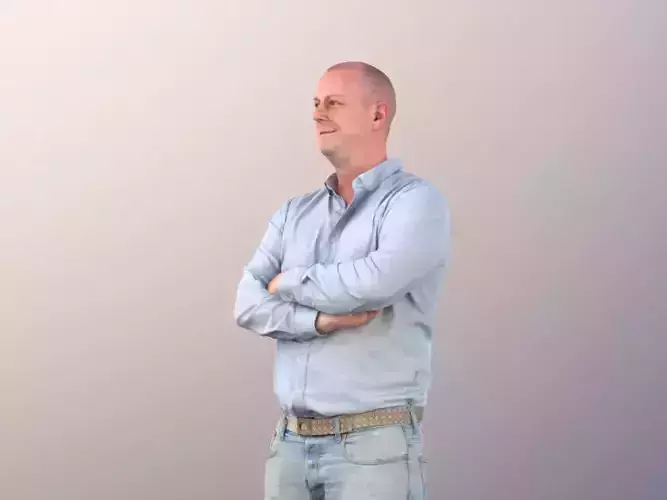 Lemmi 11270 - Casual Man Standing Arms Crossed Jeans