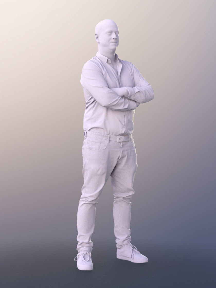 Lemmi 11270 - Casual Man Standing Arms Crossed Jeans 3D model_5