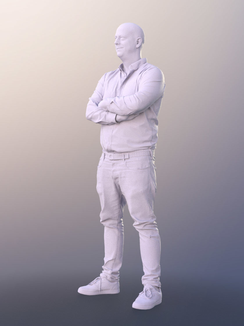 Lemmi 11270 - Casual Man Standing Arms Crossed Jeans 3D model_4