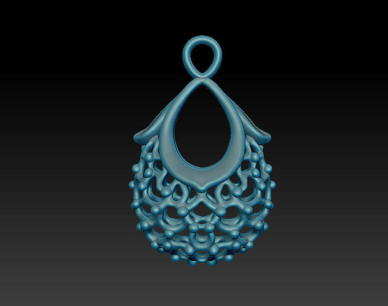Original dainty earrings model with openwork pattern 3D print model_3