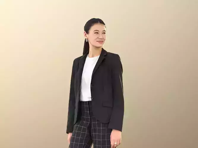 Francine 11280 - Asian Business Woman Talking Black Outfit