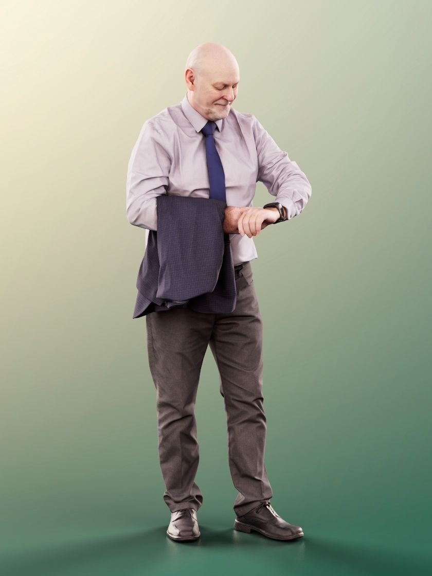 Phil 11335 - Old Man Grandpa Time watch business 3D model_2