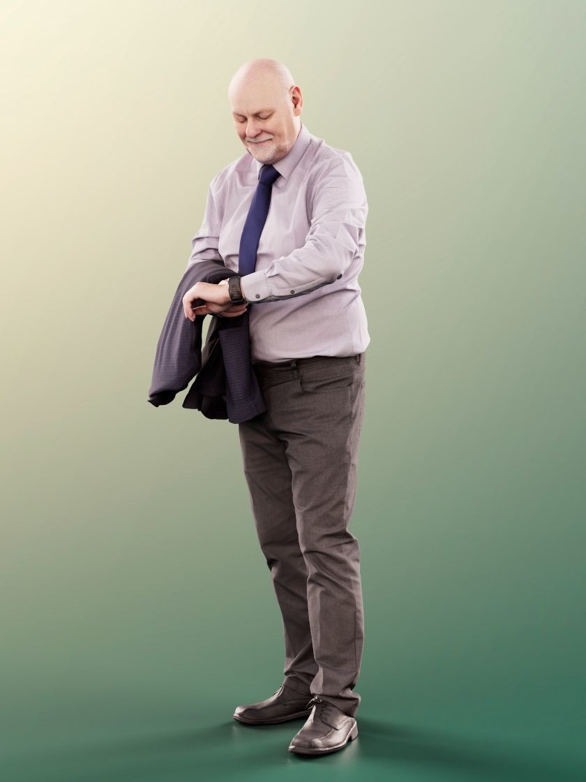 Phil 11335 - Old Man Grandpa Time watch business 3D model_3