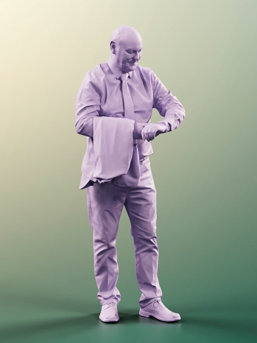 Phil 11335 - Old Man Grandpa Time watch business 3D model_4