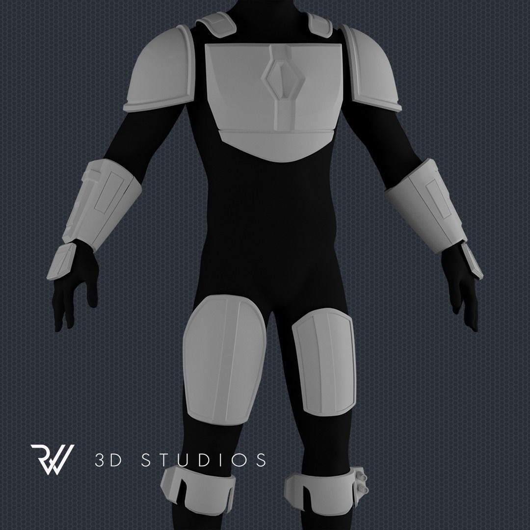 The Mandalorian Death Watch Armor - Clean Version - STL File 3D print model_3