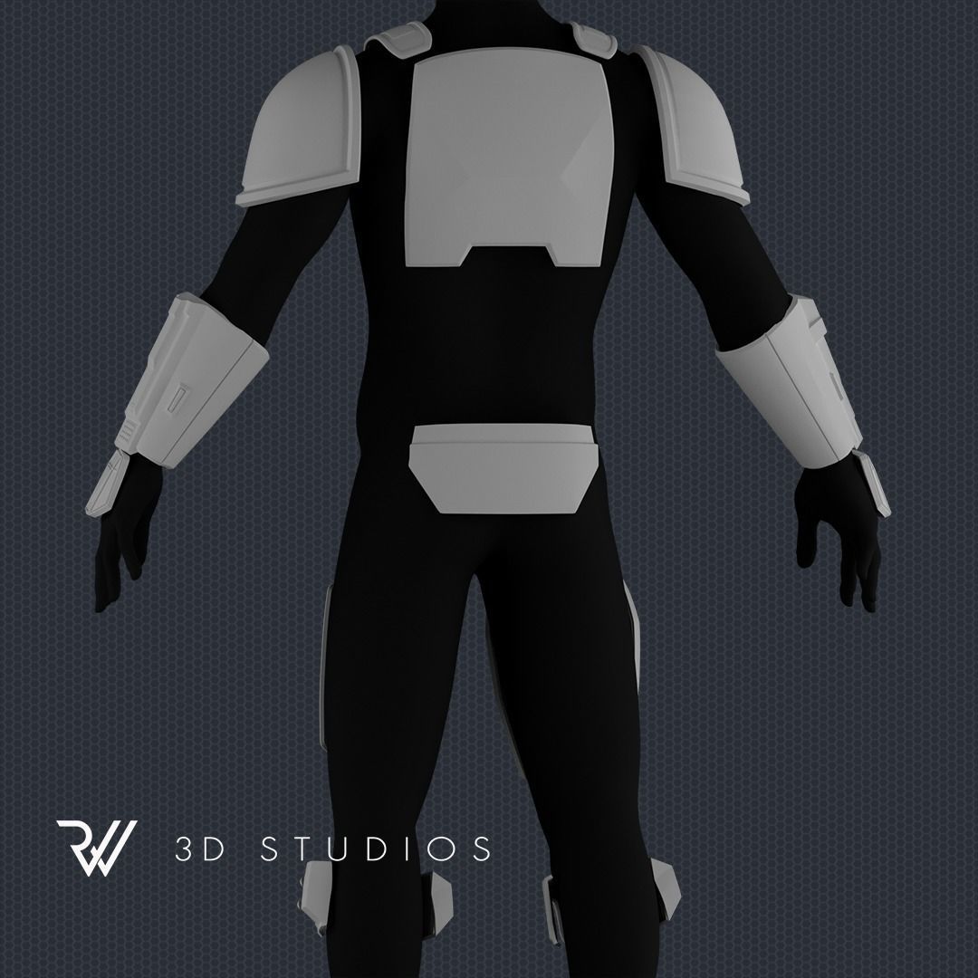 The Mandalorian Death Watch Armor - Clean Version - STL File 3D print model_5