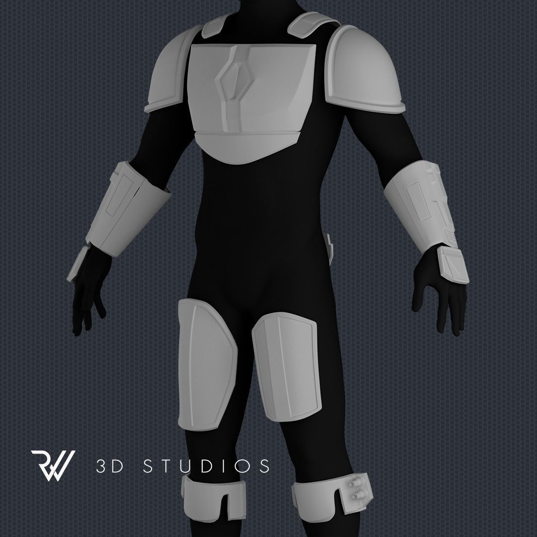 The Mandalorian Death Watch Armor - Clean Version - STL File 3D print model_4