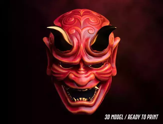 Japanese Demon Mask 3D print model