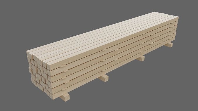 Wooden beams 3D model