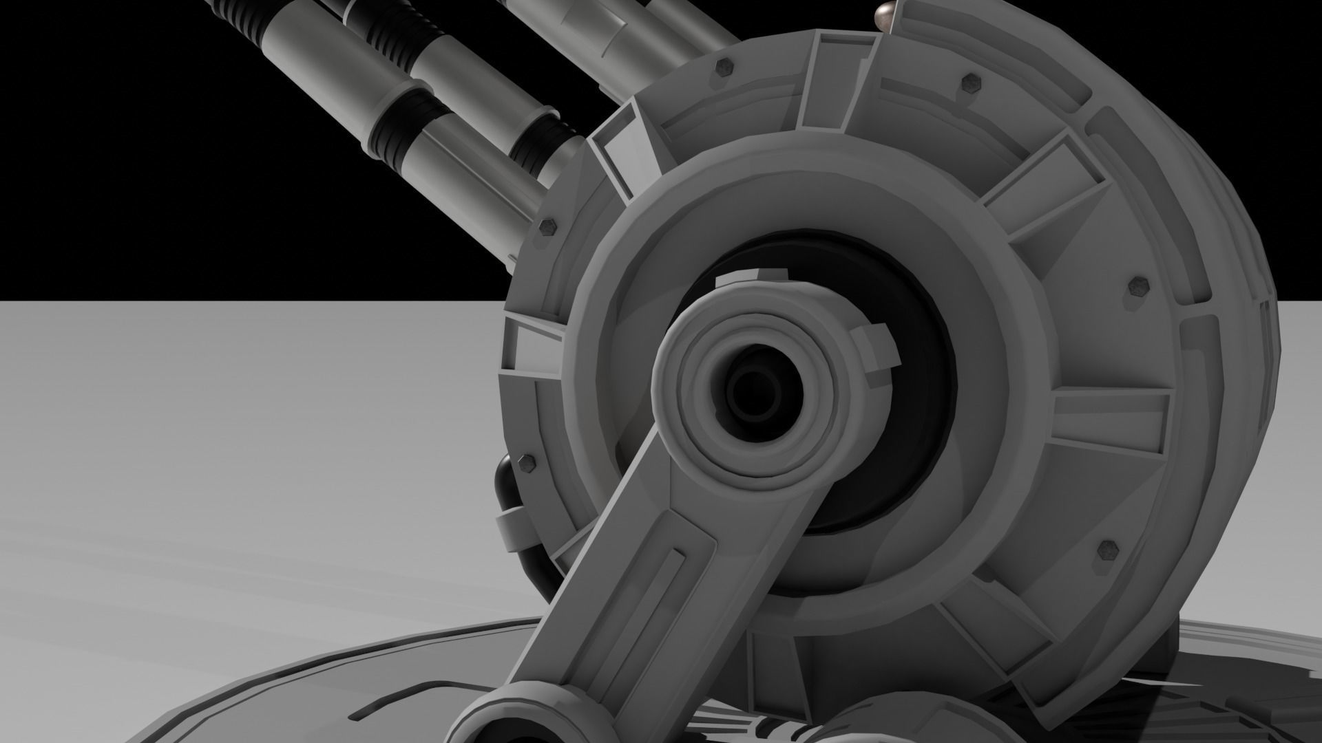 Sci-fi quad laser cannons  3D model_5