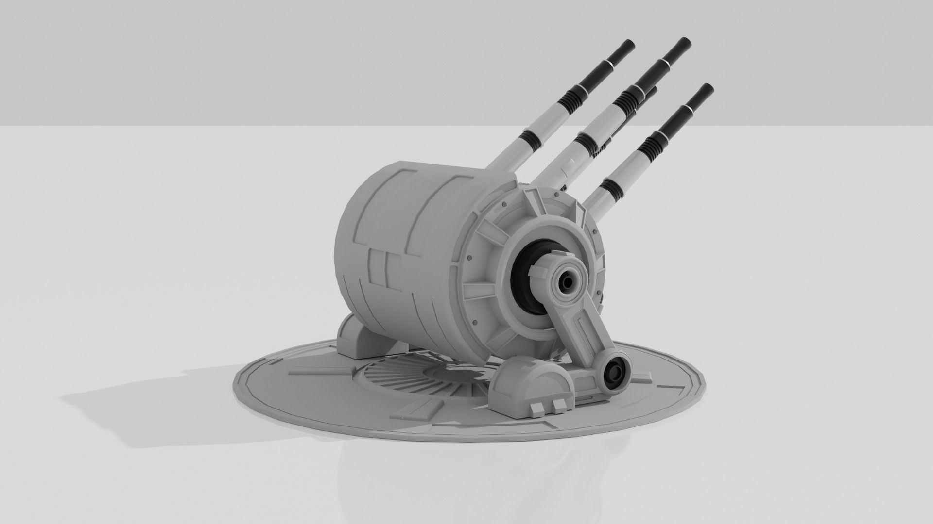 Sci-fi quad laser cannons  3D model_3