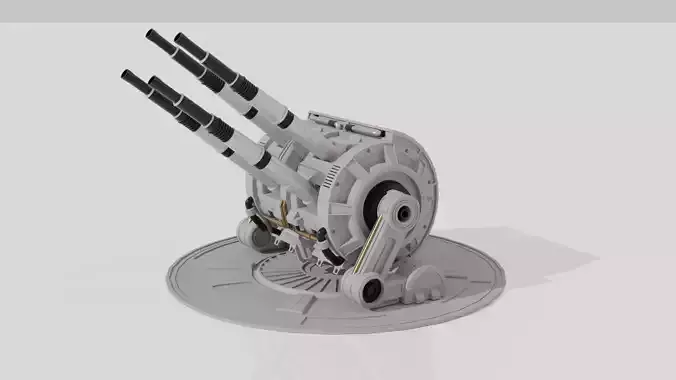 Sci-fi quad laser cannons 