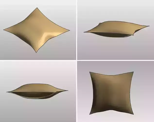 pillow four gold 3D model
