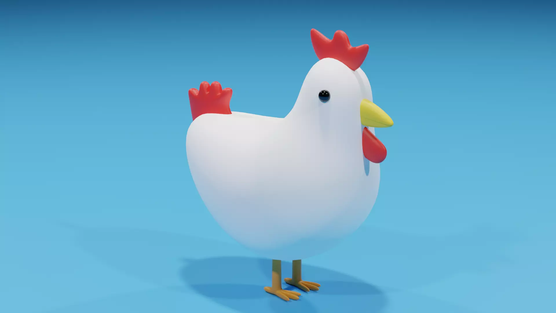 Cartoon Lovely Chicken Low-poly 3D model