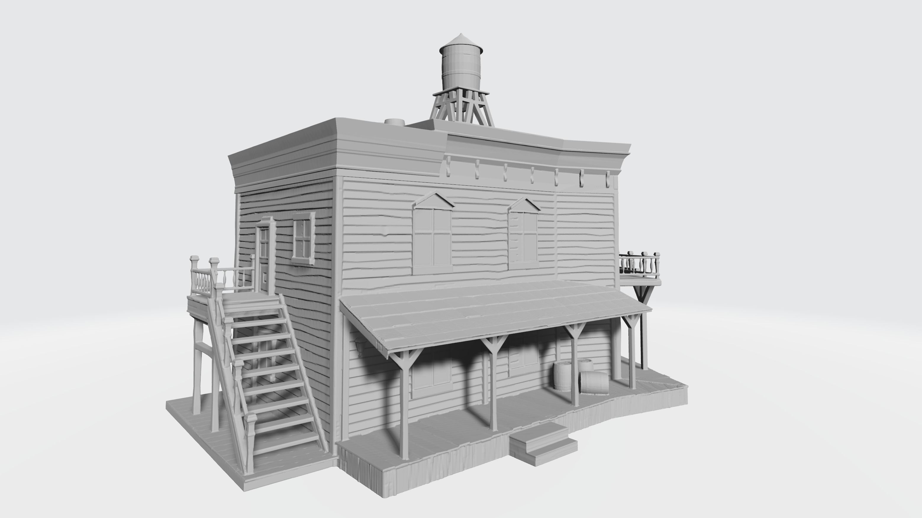 Wild west saloon 3D print model_1
