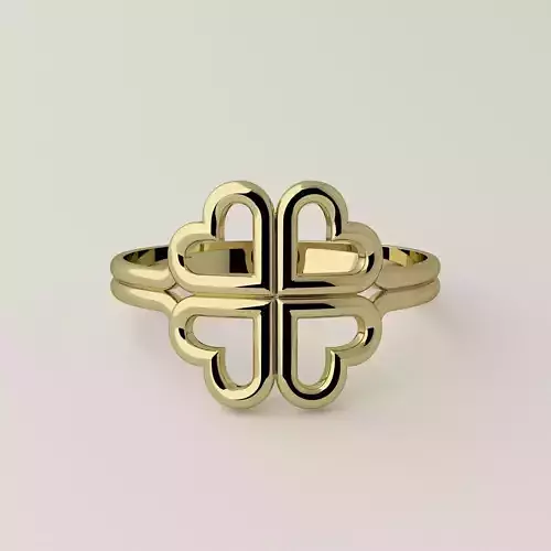 Hearts cross ring 3D print model