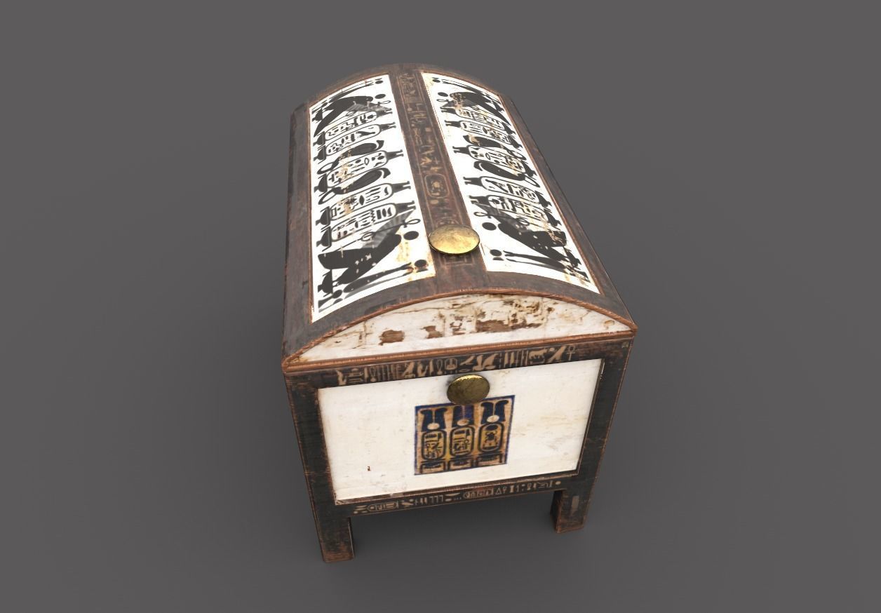 Egyptic Chest Low-poly 3D model_1