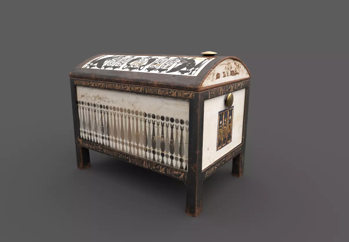 Egyptic Chest Low-poly 3D model_0