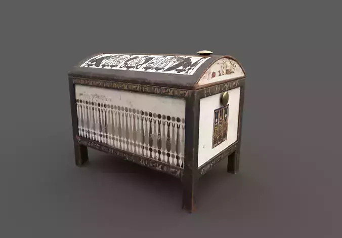Egyptic Chest Low-poly 3D model