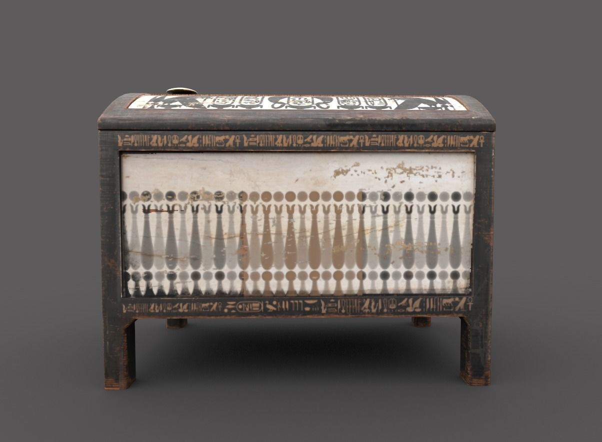 Egyptic Chest Low-poly 3D model_3