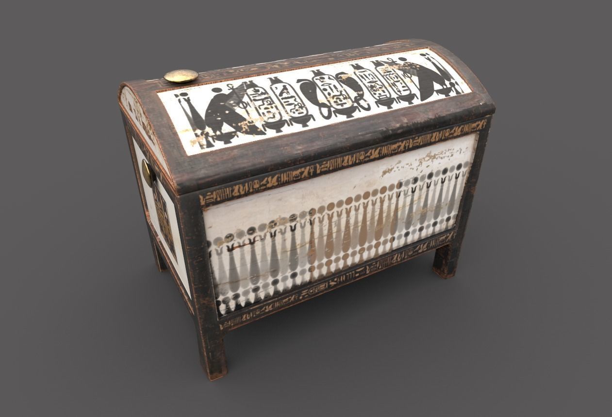 Egyptic Chest Low-poly 3D model_2