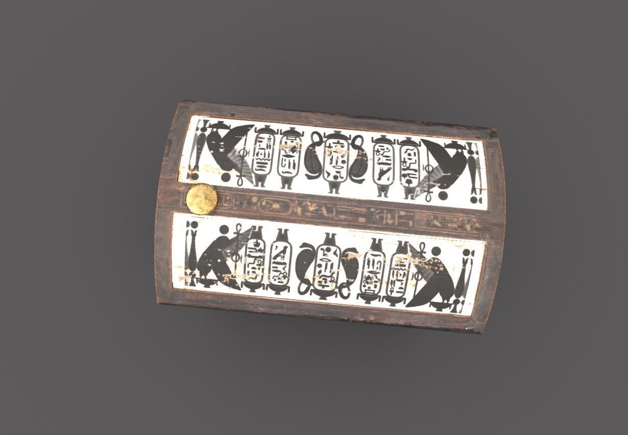 Egyptic Chest Low-poly 3D model_5