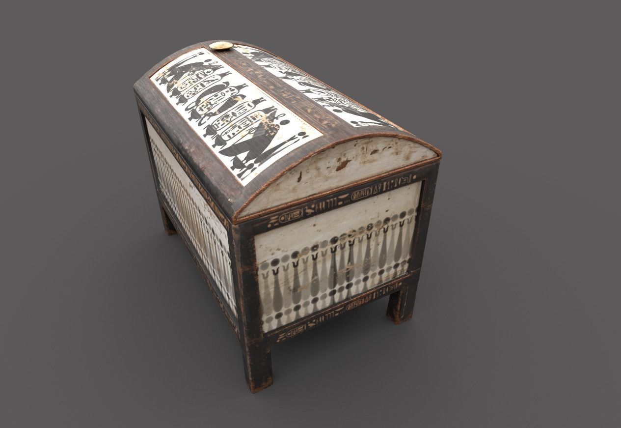 Egyptic Chest Low-poly 3D model_4