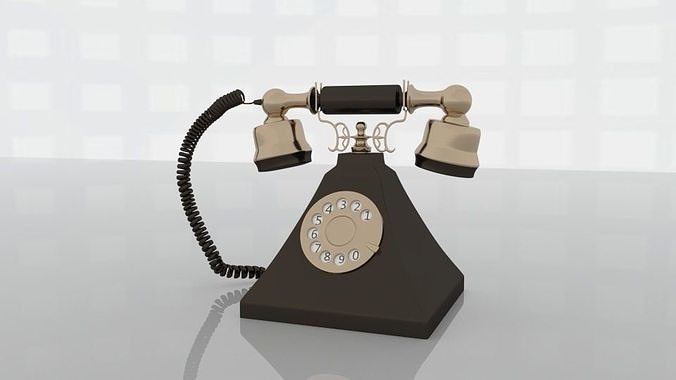 Teiephone old fashioned telephone Free 3D model