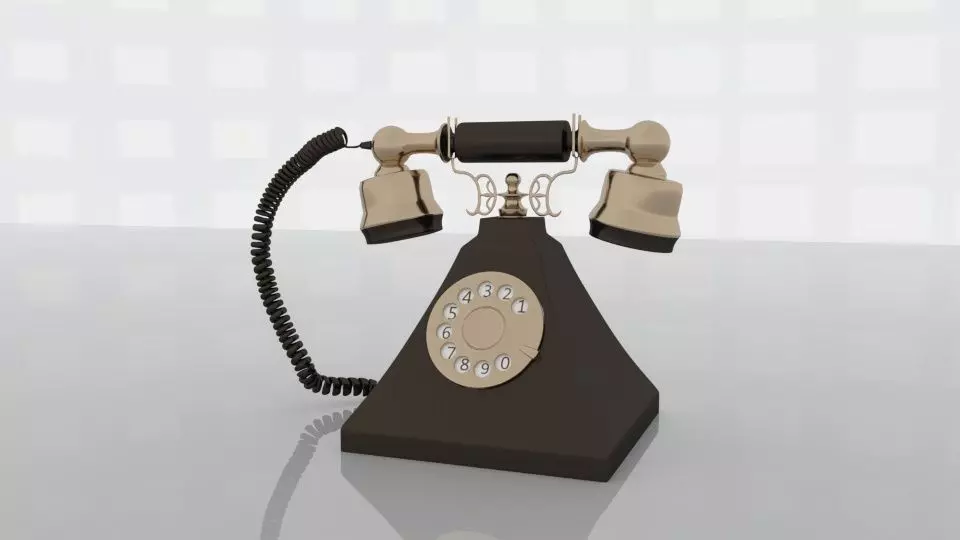 Teiephone old fashioned telephone Free 3D model
