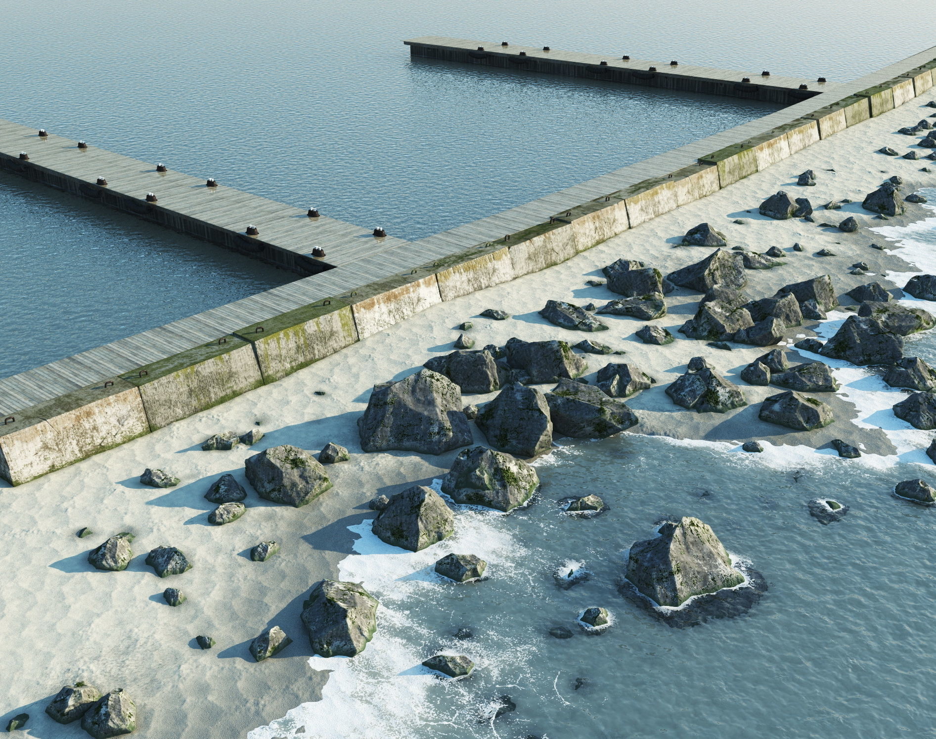Rock and Beach  - Foam Bay  3D model_1