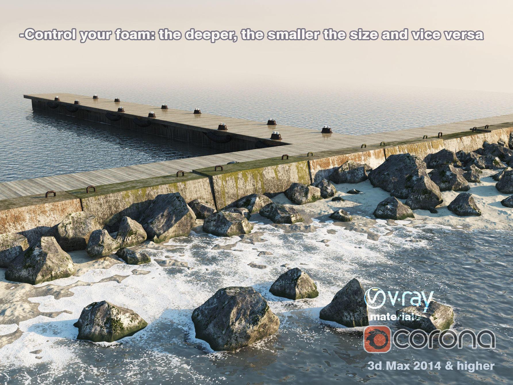 Rock and Beach  - Foam Bay  3D model_4