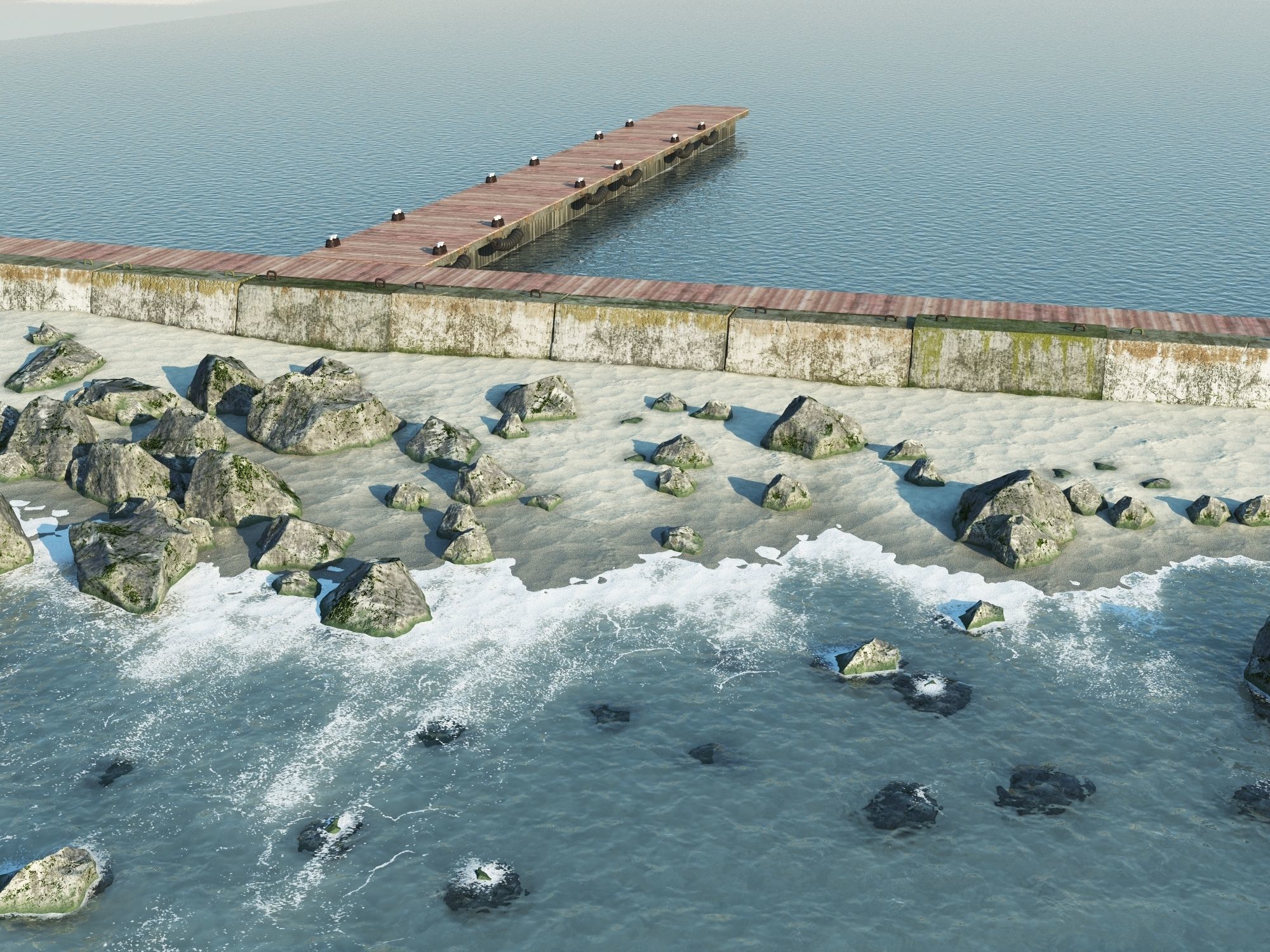 Rock and Beach  - Foam Bay  3D model_5