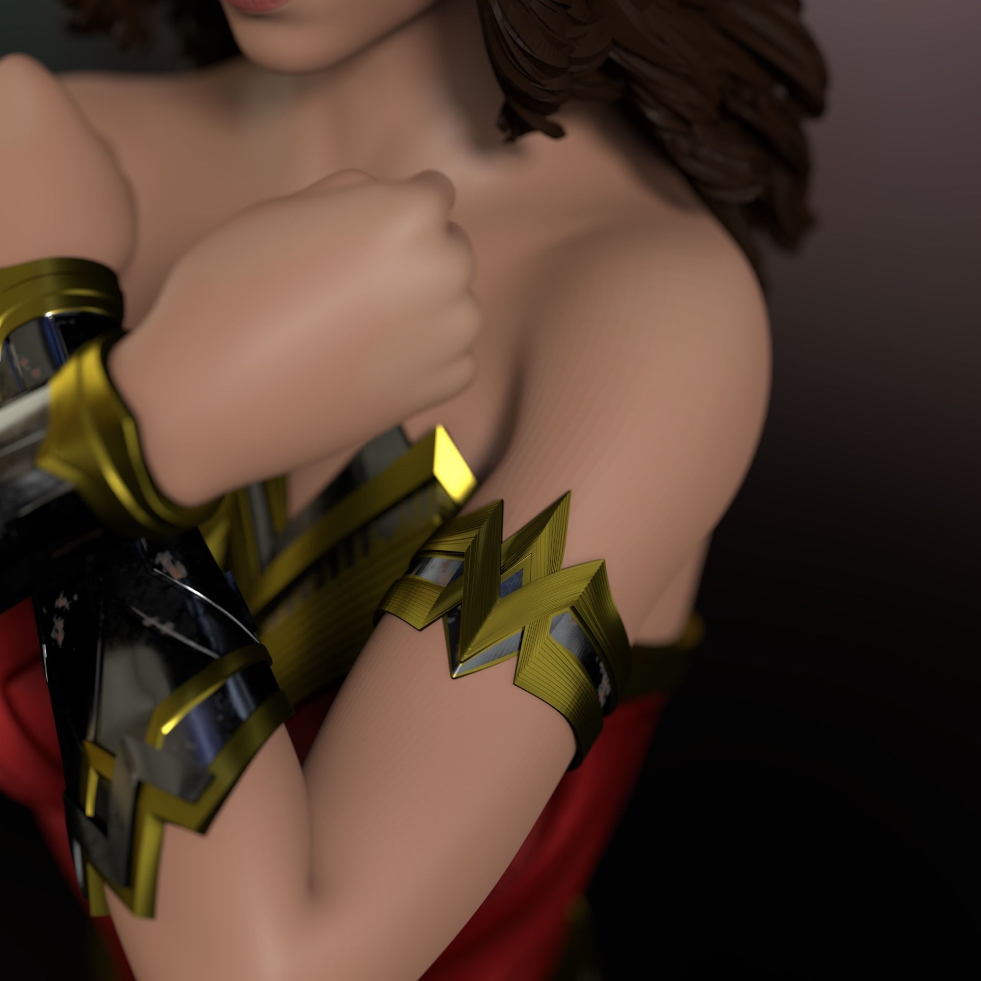 Wonder woman Bust Free 3D print model_12