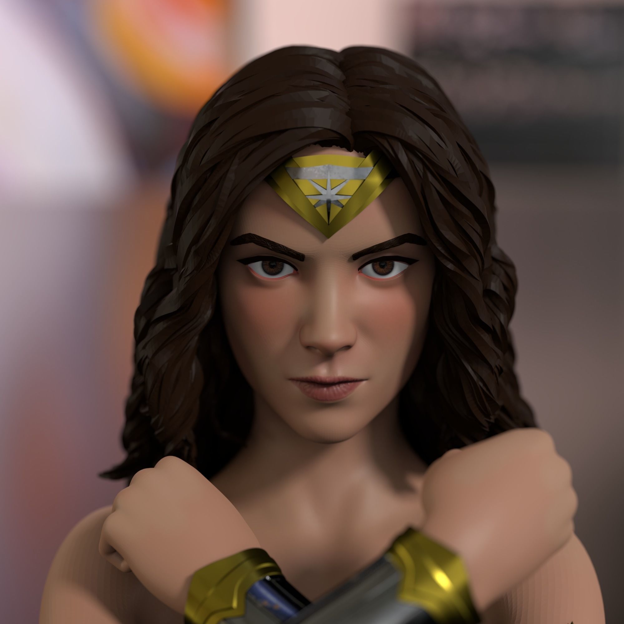 Wonder woman Bust Free 3D print model_10