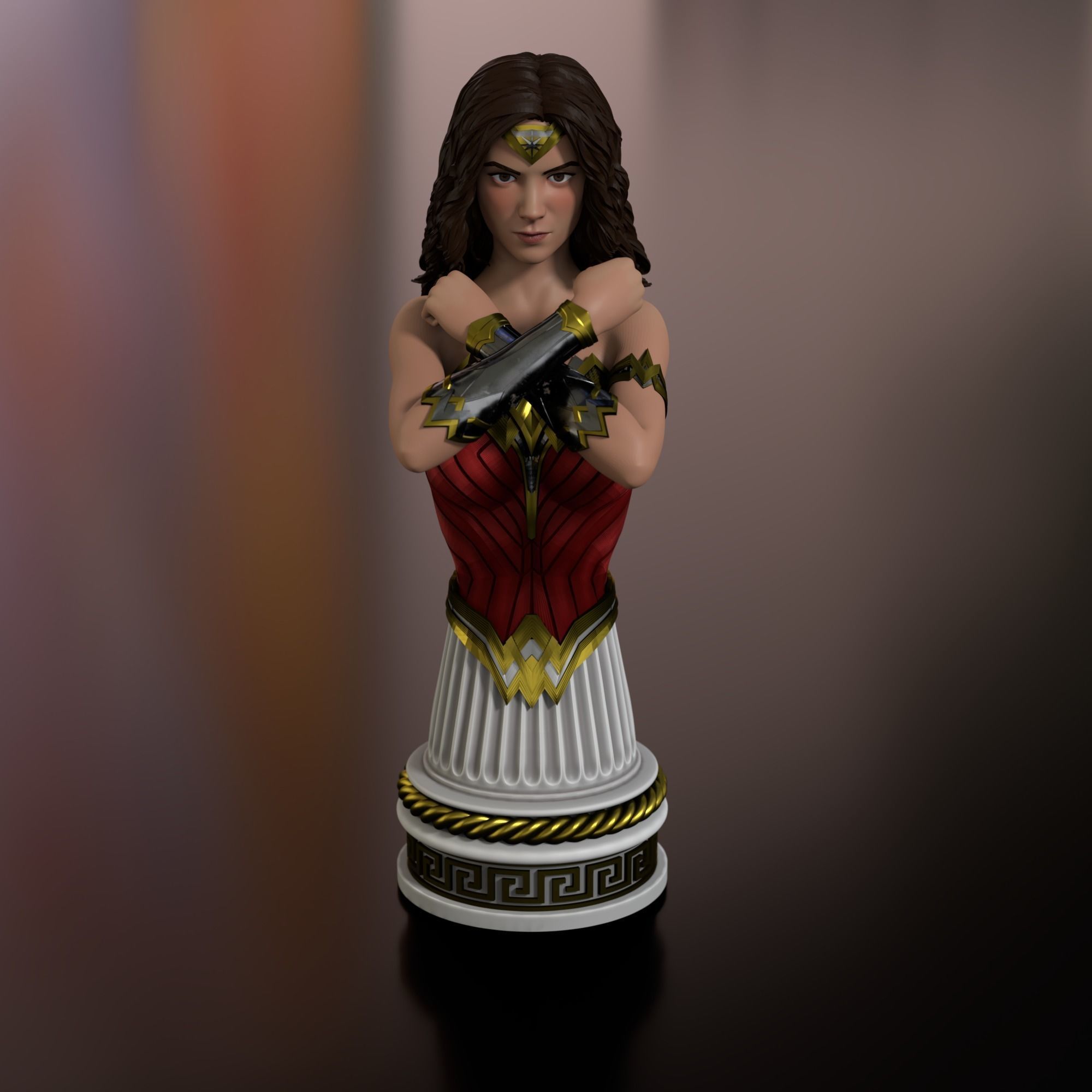 Wonder woman Bust Free 3D print model_9