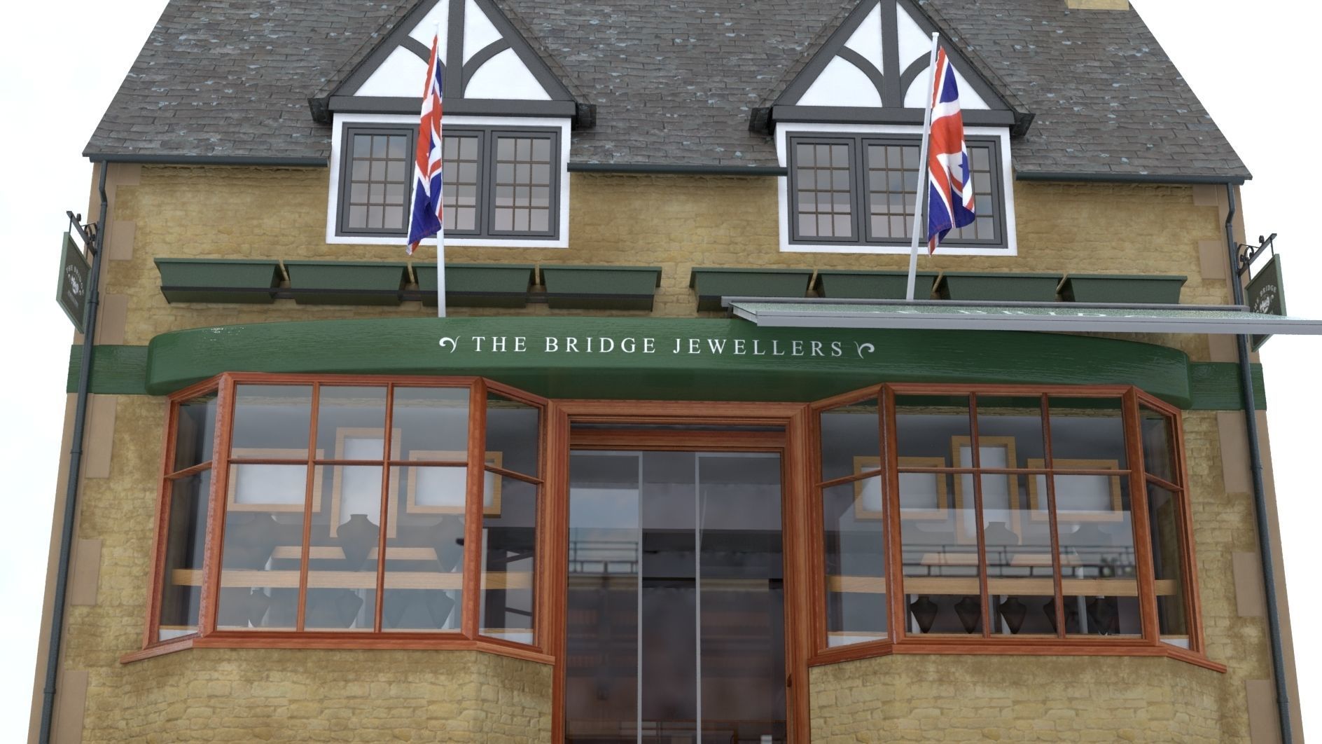 A Village Jewellery Shop Cottage 3D model_6