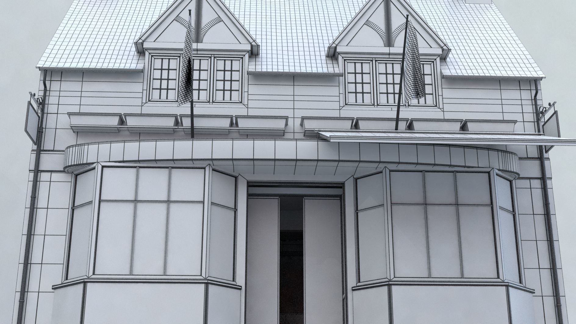 A Village Jewellery Shop Cottage 3D model_12