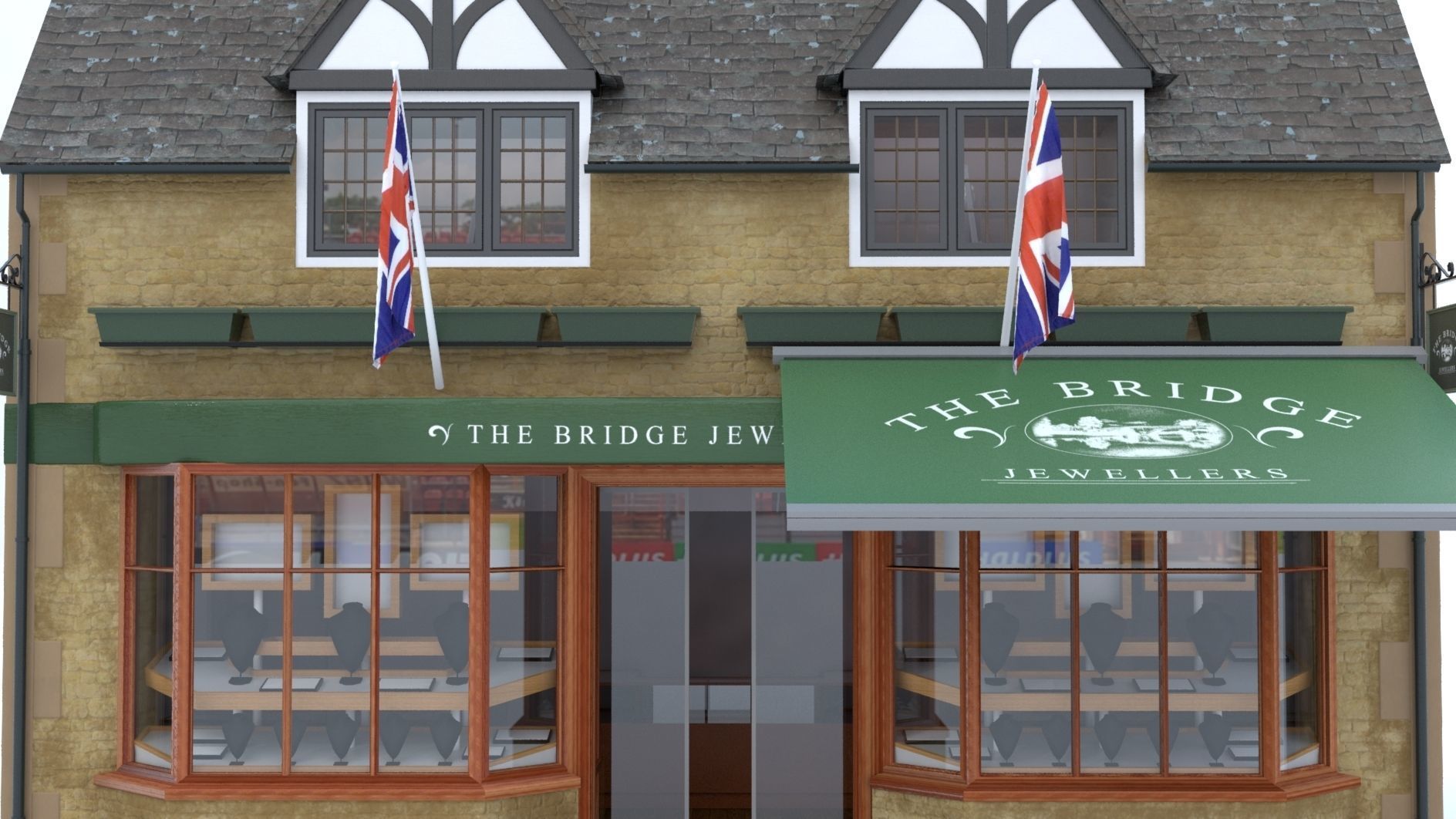 A Village Jewellery Shop Cottage 3D model_4