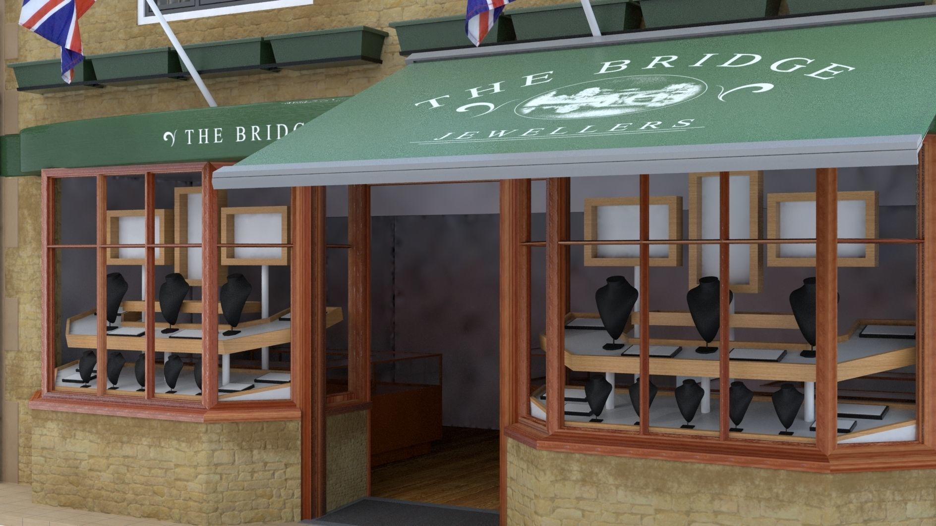 A Village Jewellery Shop Cottage 3D model_5