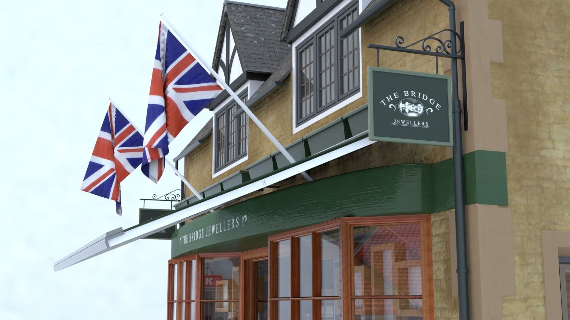 A Village Jewellery Shop Cottage 3D model_2