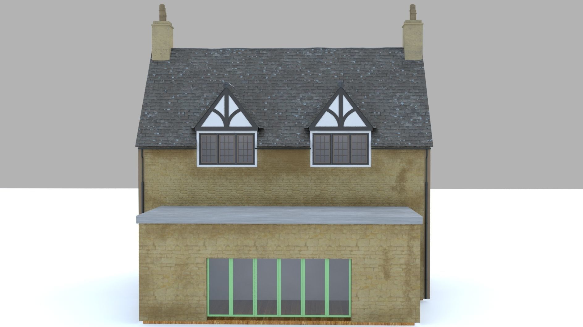 A Village Jewellery Shop Cottage 3D model_8