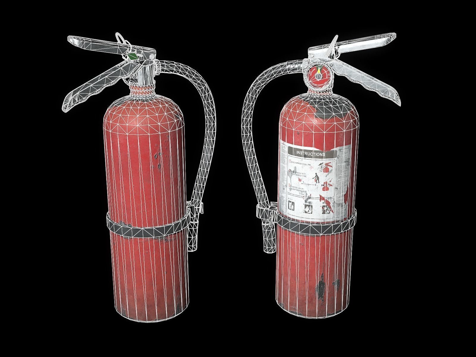 Fire extinguisher Low-poly 3D model_3