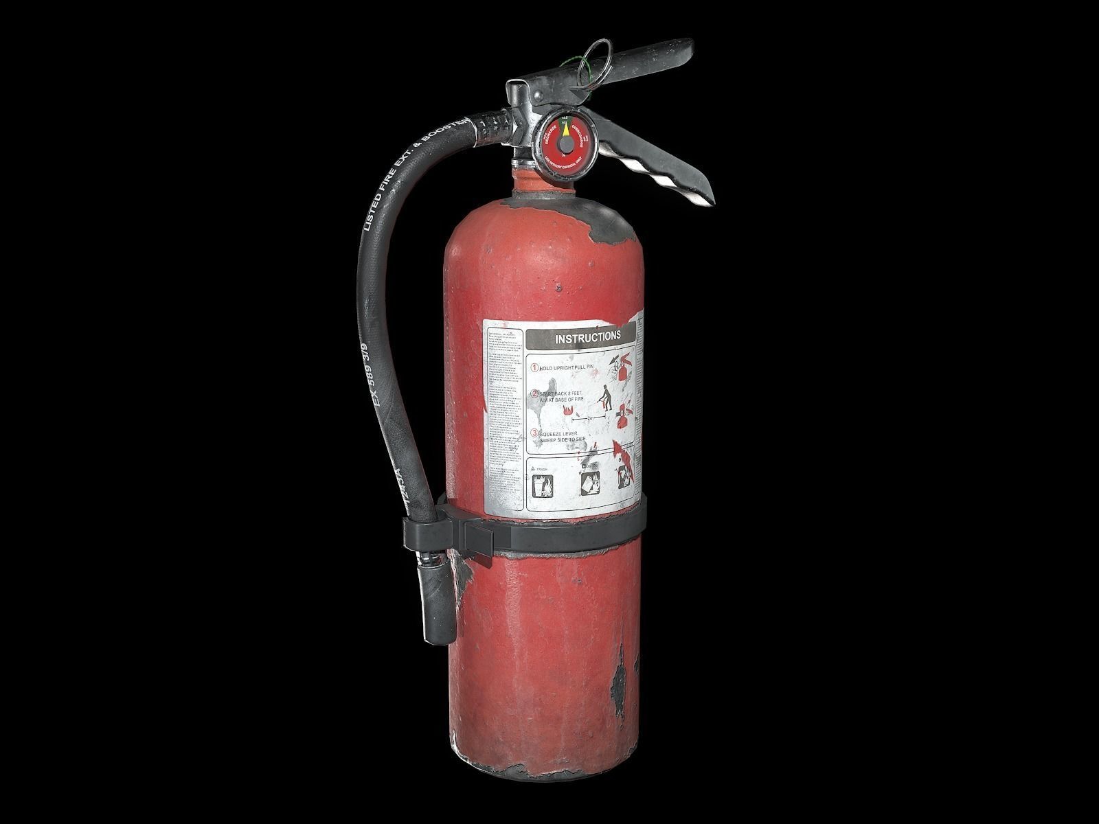 Fire extinguisher Low-poly 3D model_5