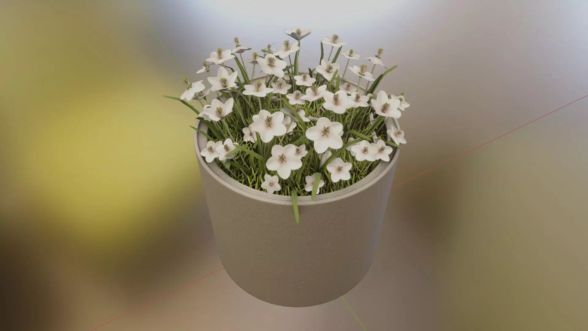 Concrete Pipe Pot 800mm with White Version 2 Low-poly 3D model_0