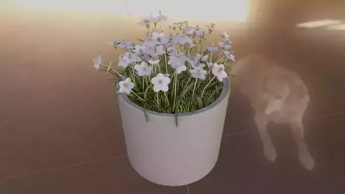 Concrete Pipe Pot 800mm with White Version 1 Low-poly 3D model
